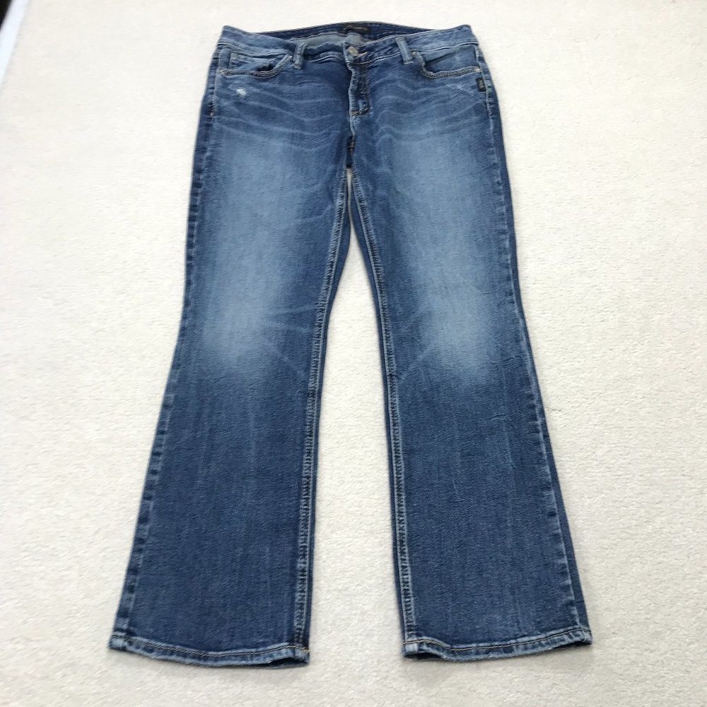 Silver Jeans Bootcut Jeans Womens 30/29L (FITS 32x28) Elyse Slim Boot Distressed